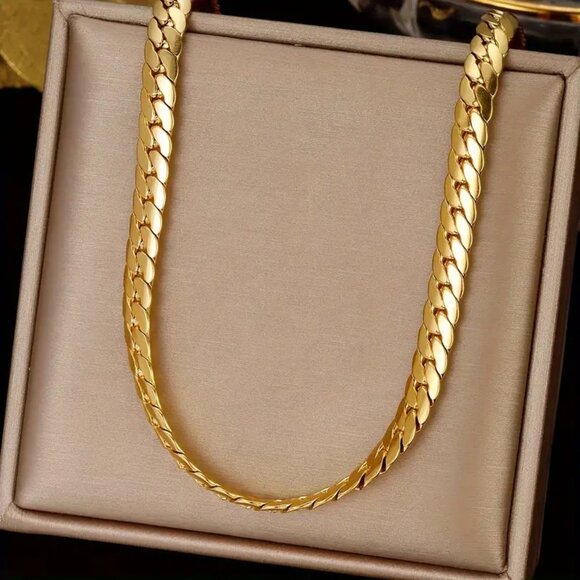 14K 5mm 20" Long Herringbone Chain Necklace - Picture 1 of 2